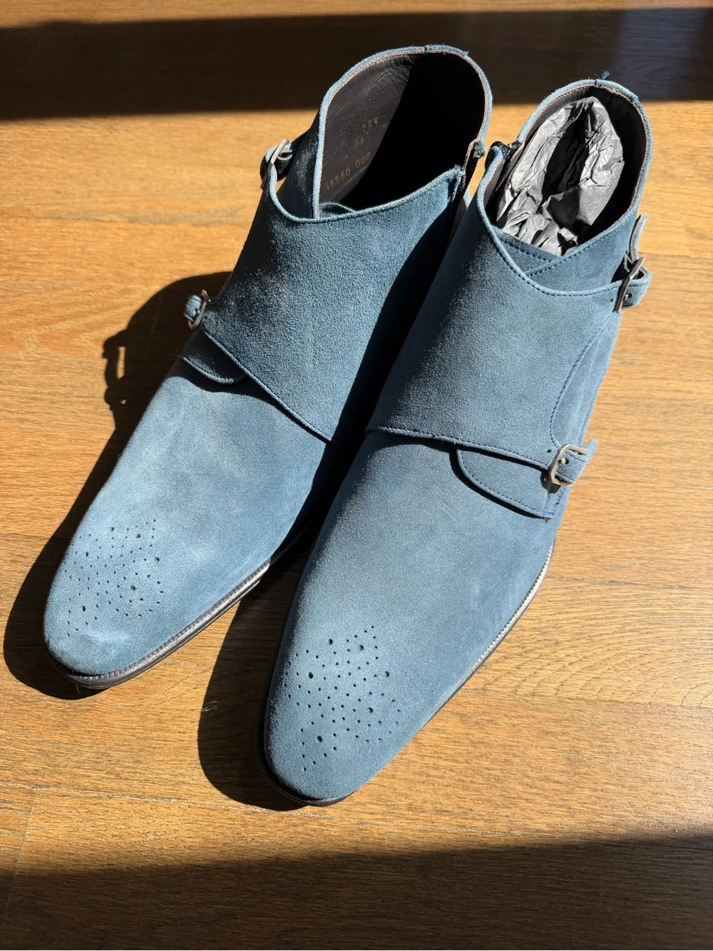 Mezlan Men's Blue Suede Leather Oxford Dress Shoes